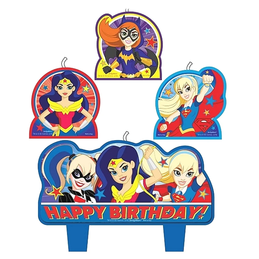 DC superhero birthday candle set